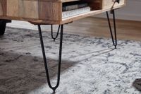 FineBuy Couchtisch Massivholz 110cm Wohnzimmertisch eckig Schublade & Ablage – Ansicht 4