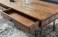 FineBuy Couchtisch Massivholz 110cm Wohnzimmertisch eckig Schublade & Ablage – Ansicht 4