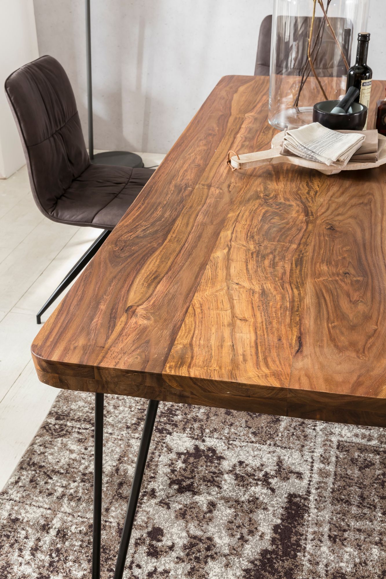 FineBuy Esstisch Massiv Esszimmertisch Holztisch Sheesham Holz Tisch – Ansicht 5