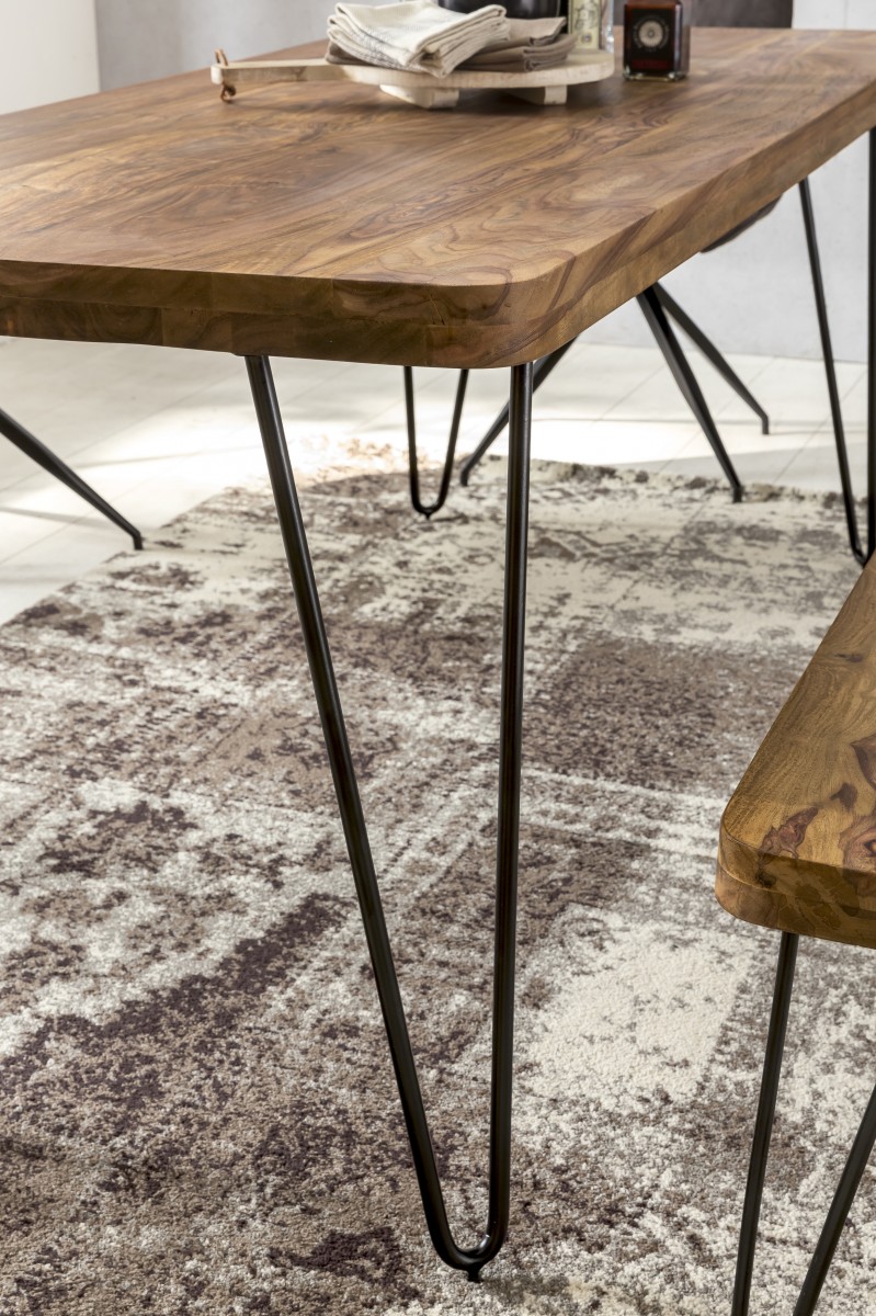 FineBuy Esstisch Massiv Esszimmertisch Holztisch Sheesham Holz Tisch – Ansicht 6