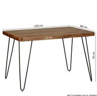FineBuy Esstisch Massiv Esszimmertisch Holztisch Sheesham Holz Tisch – Ansicht 2