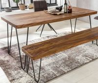 FineBuy Esstisch Massiv Esszimmertisch Holztisch Sheesham Holz Tisch – Ansicht 2