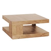 Massiver Couchtisch PATAN 90 x 90 cm Wohnzimmertisch Holz Tisch Massiv Ablage – Ansicht 2