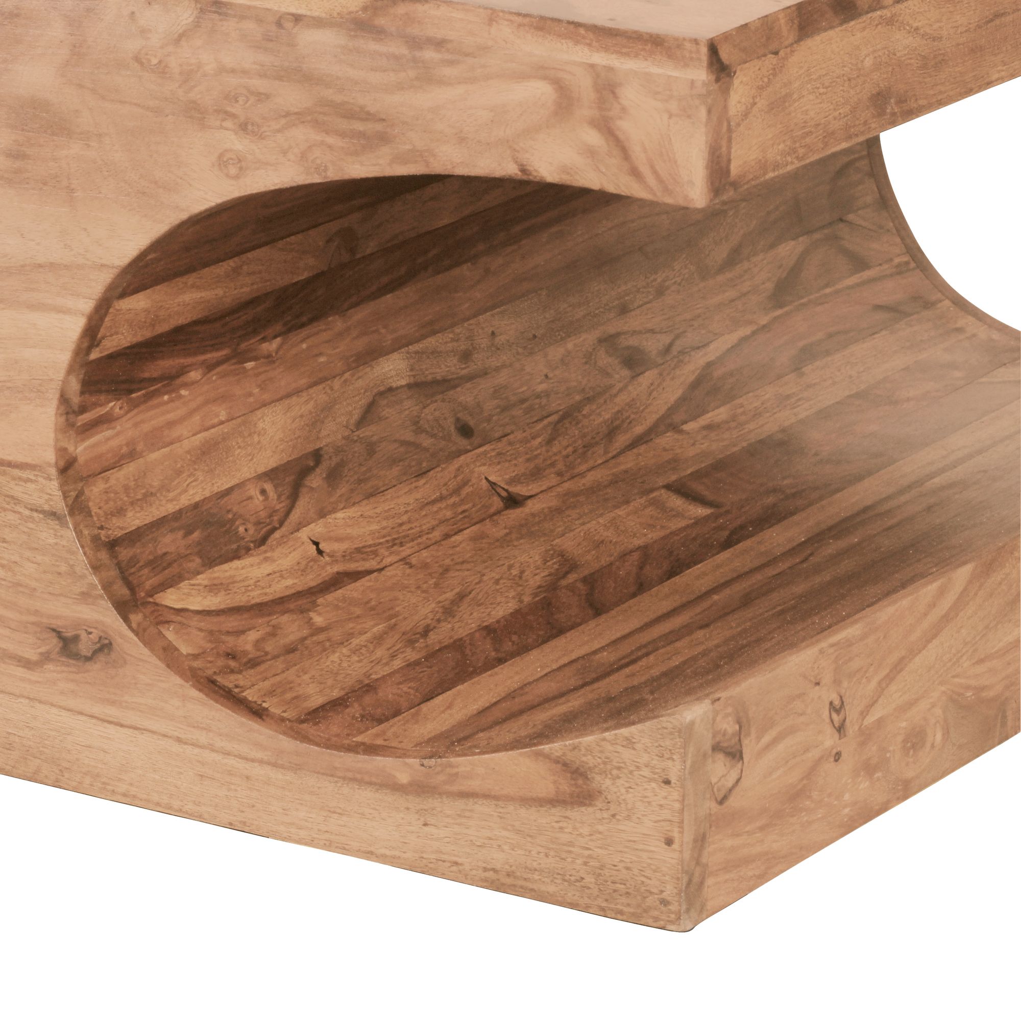FineBuy Couchtisch Massivholz 120 cm mit Ablage · Rechteckig Wohnzimmertisch – Ansicht 5