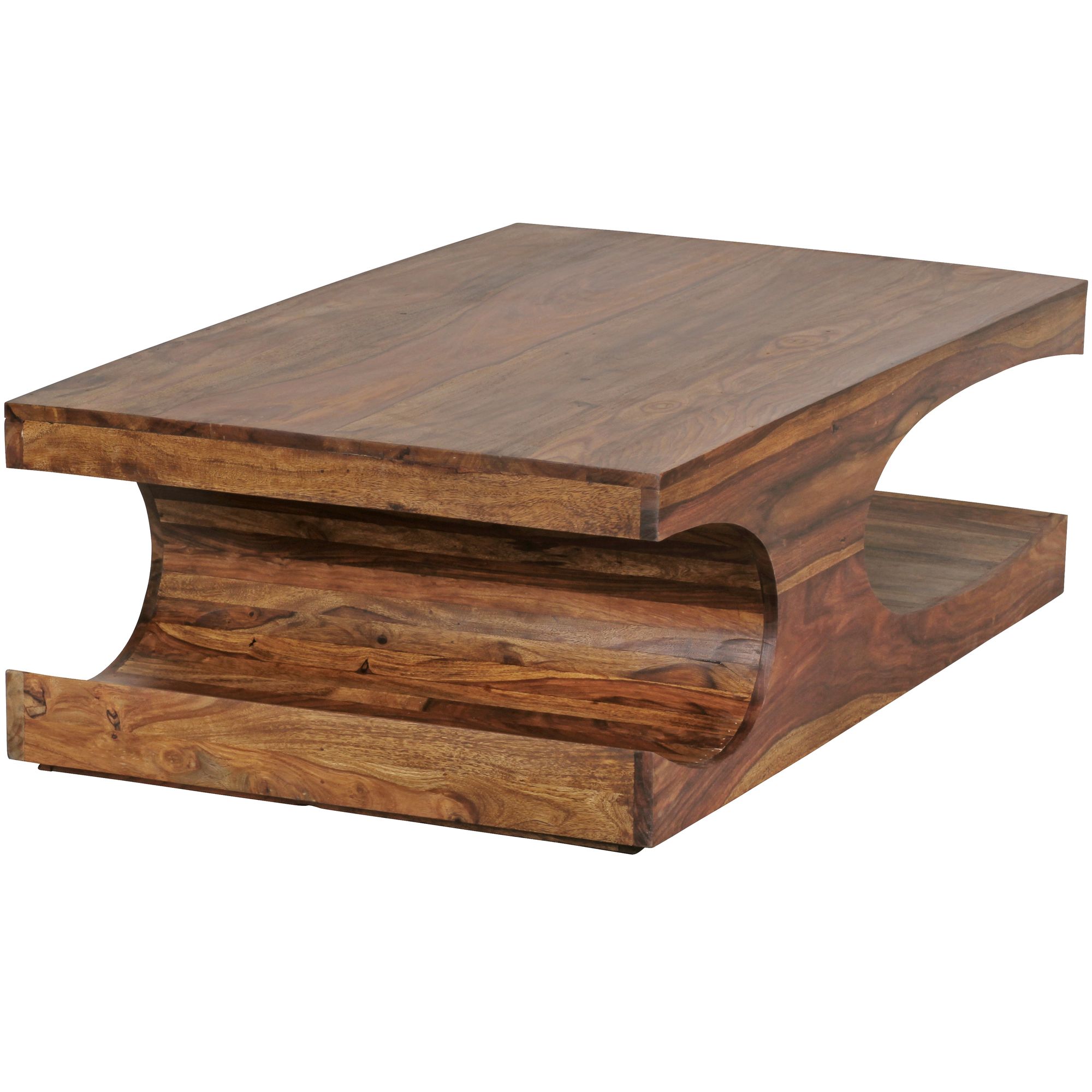 FineBuy Couchtisch Massivholz 120 cm mit Ablage · Rechteckig Wohnzimmertisch – Ansicht 5