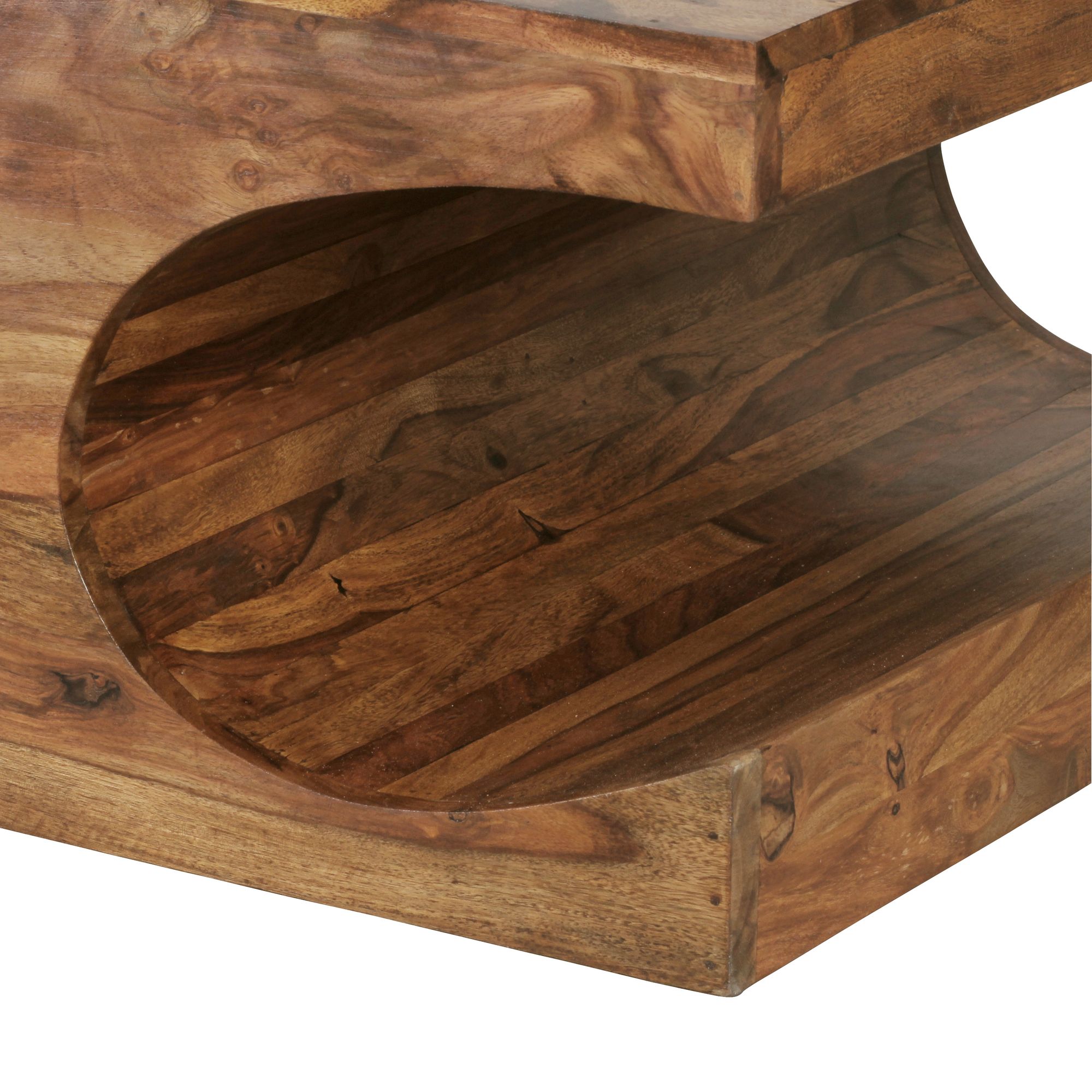 FineBuy Couchtisch Massivholz 120 cm mit Ablage · Rechteckig Wohnzimmertisch – Ansicht 6