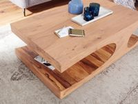 FineBuy Couchtisch Massivholz 120 cm mit Ablage · Rechteckig Wohnzimmertisch – Ansicht 4