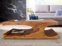 FineBuy Couchtisch Massivholz 120 cm mit Ablage · Rechteckig Wohnzimmertisch – Ansicht 4