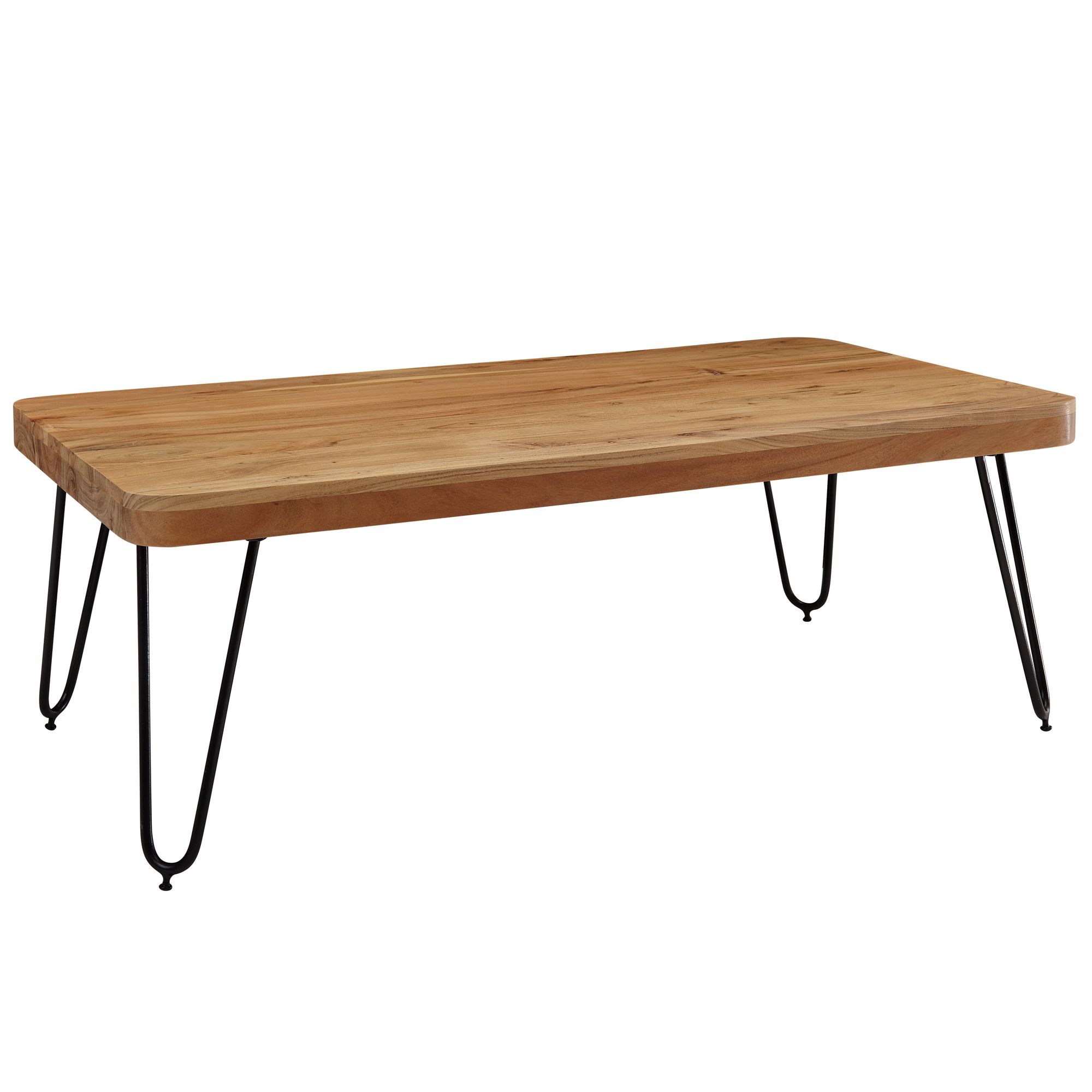 FineBuy Couchtisch Massivholz 115 cm Hairpin Beinen Wohnzimmertisch Industrial – Ansicht 6