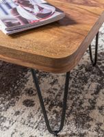 FineBuy Couchtisch Massivholz 115 cm Hairpin Beinen Wohnzimmertisch Industrial – Ansicht 5