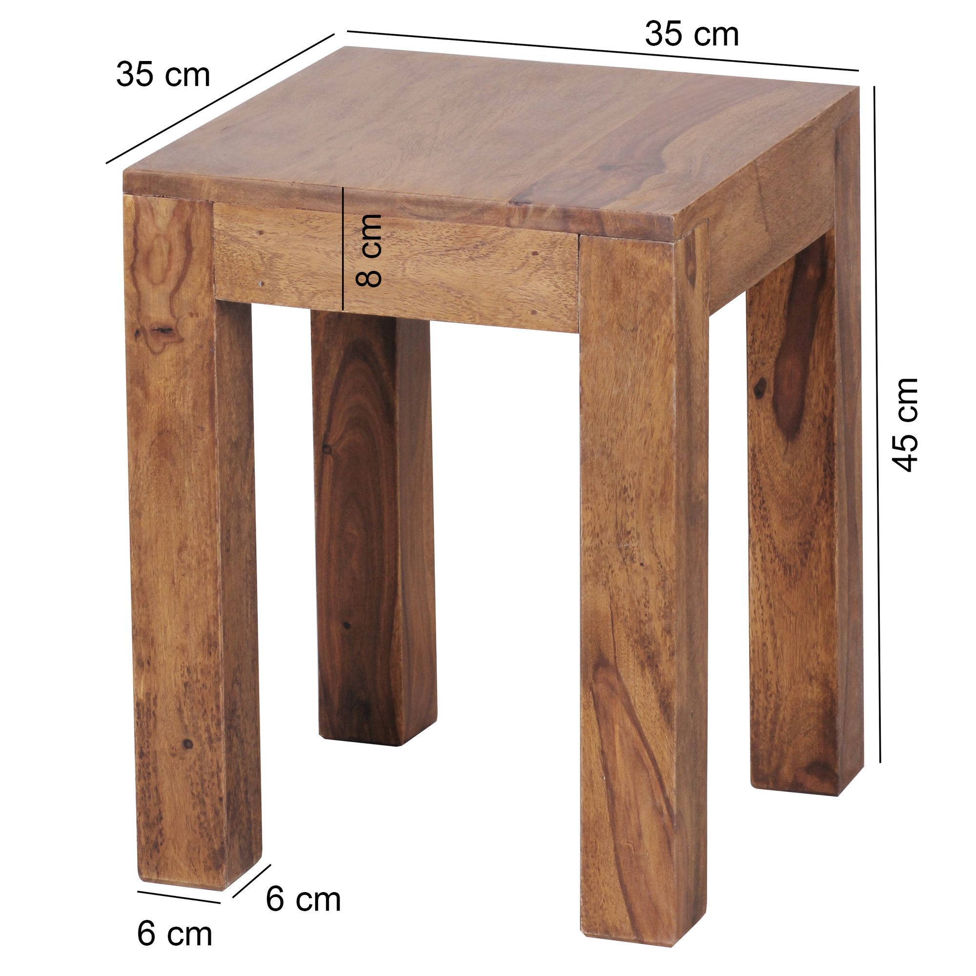 FineBuy Beistelltisch Massivholz 35x35cm Wohnzimmertisch Landhausstil Couchtisch – Ansicht 2