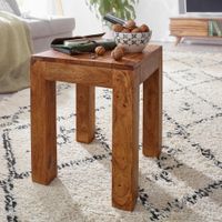 FineBuy Beistelltisch Massivholz 35x35cm Wohnzimmertisch Landhausstil Couchtisch – Ansicht 1