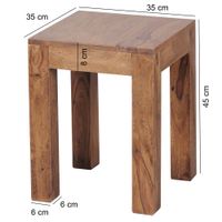 FineBuy Beistelltisch Massivholz 35x35cm Wohnzimmertisch Landhausstil Couchtisch – Ansicht 2