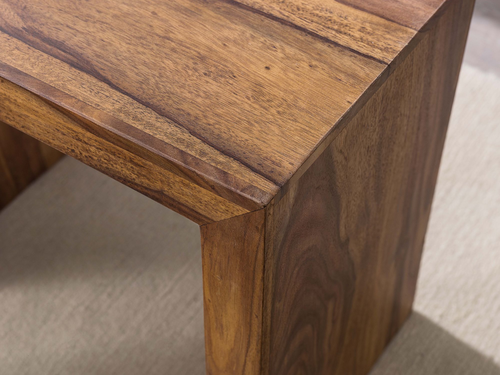 FineBuy 3er Set Satztisch Massivholz Wohnzimmertisch Landhausstil Beistelltisch – Ansicht 4