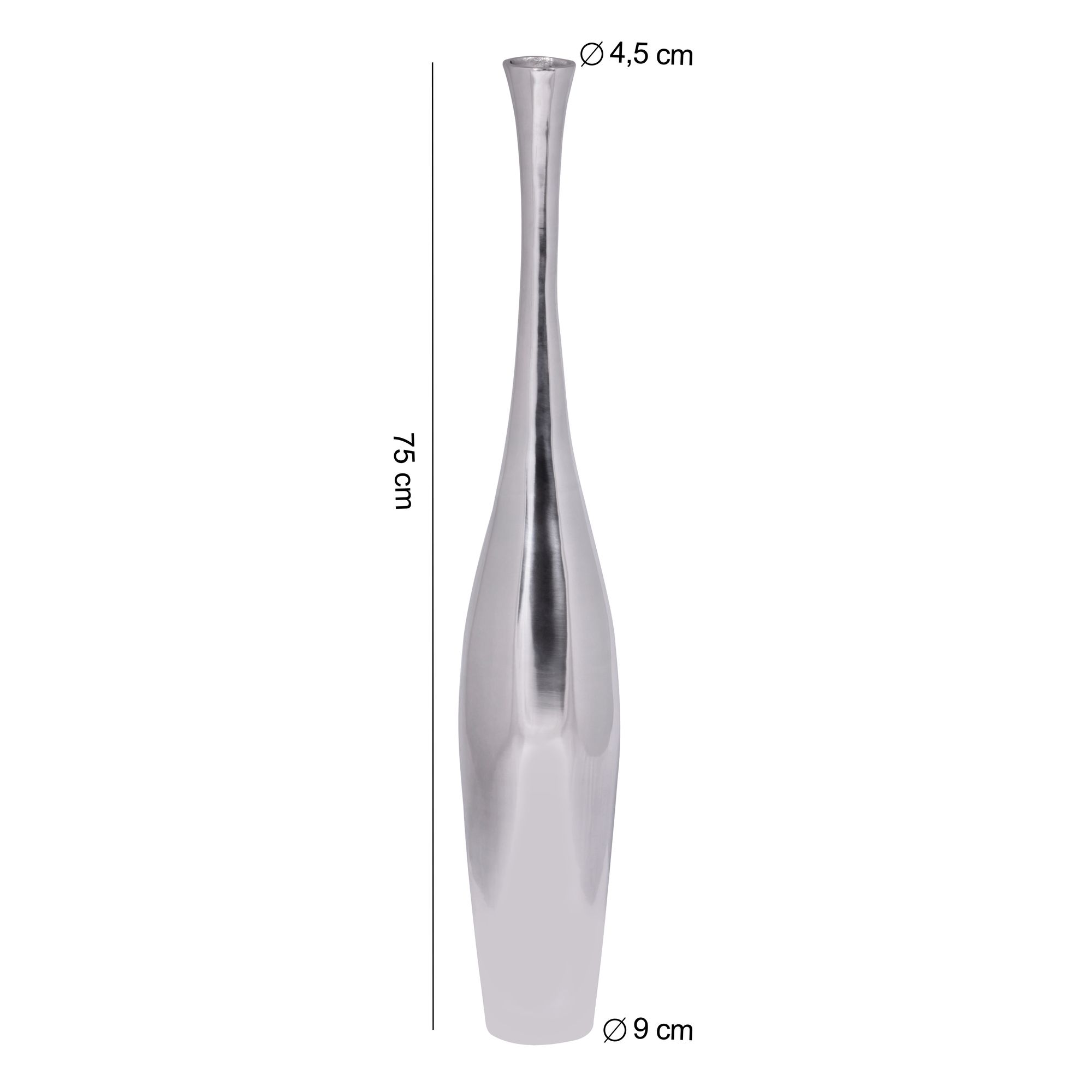 Finebuy Deko-Vase Aluminium Blumenvase Alu-Dekoration Wohndeko Farbe silber – Ansicht 2