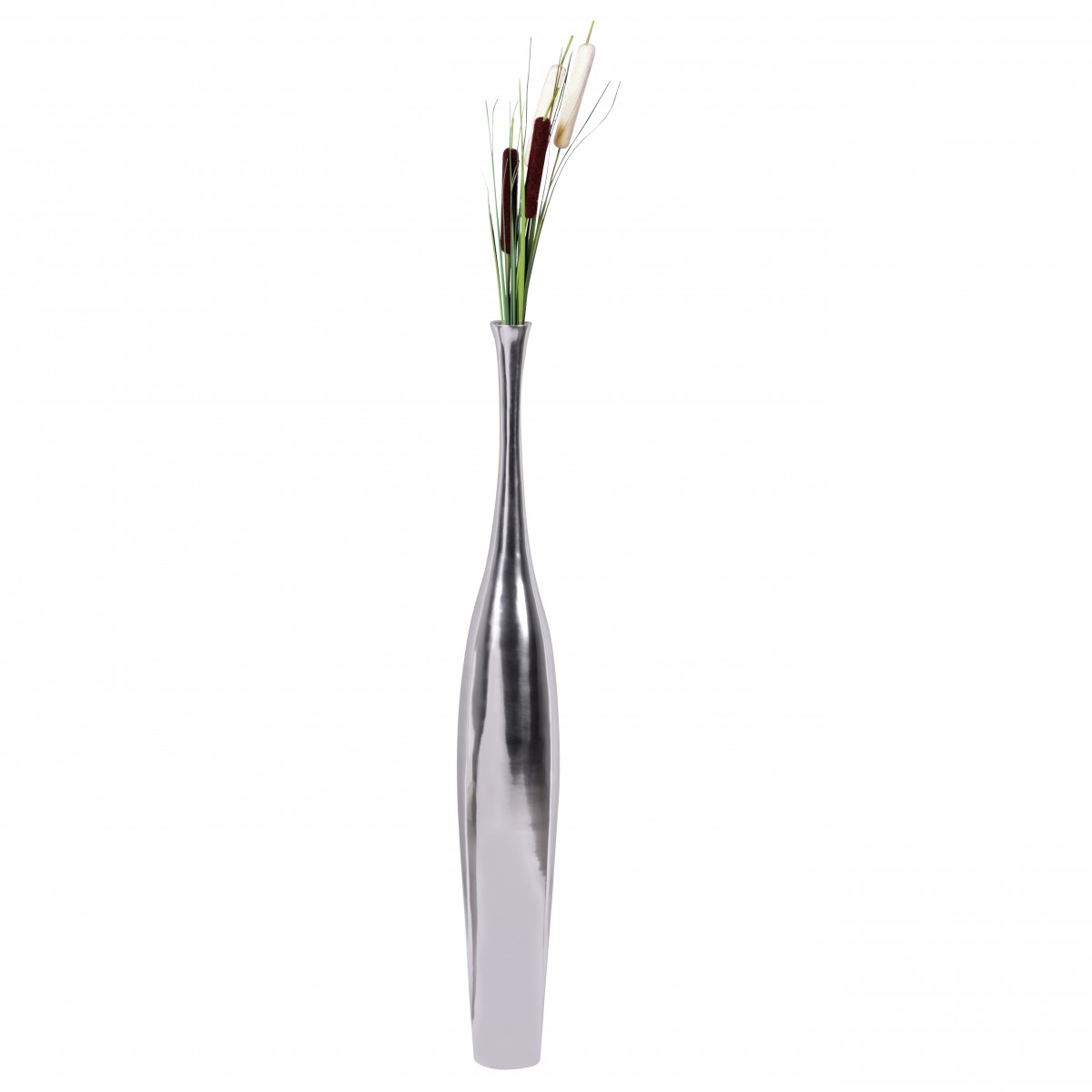 Finebuy Deko-Vase Aluminium Blumenvase Alu-Dekoration Wohndeko Farbe silber – Ansicht 1