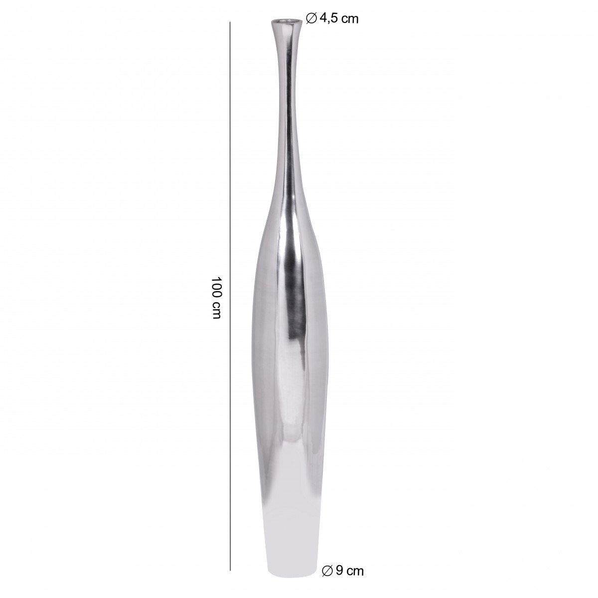 Finebuy Deko-Vase Aluminium Blumenvase Alu-Dekoration Wohndeko Farbe silber – Ansicht 3