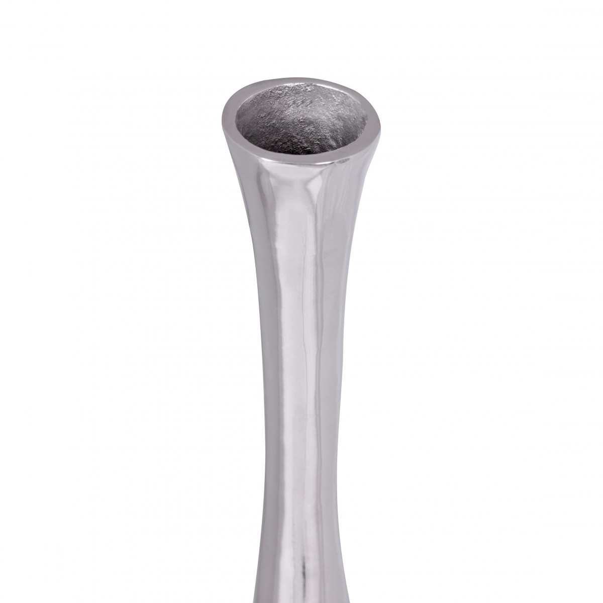 FineBuy Deko-Vase Design Aluminium-Dekoration Wohndeko modern Blumenvase Farbe silber Tischdeko Designvase Tischvase | Farbe: Silber