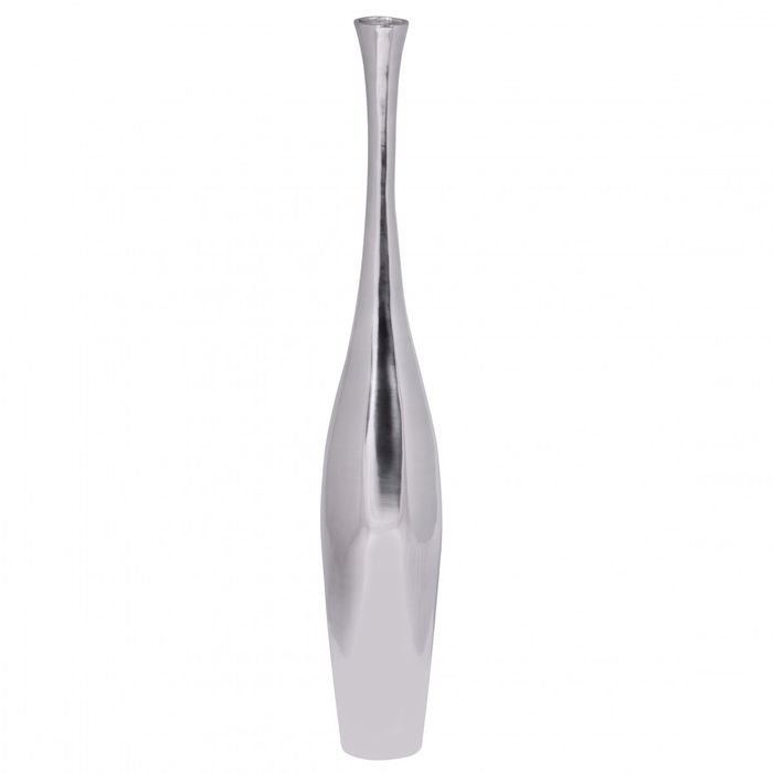 Finebuy Deko-Vase Aluminium Blumenvase Alu-Dekoration Wohndeko Farbe silber