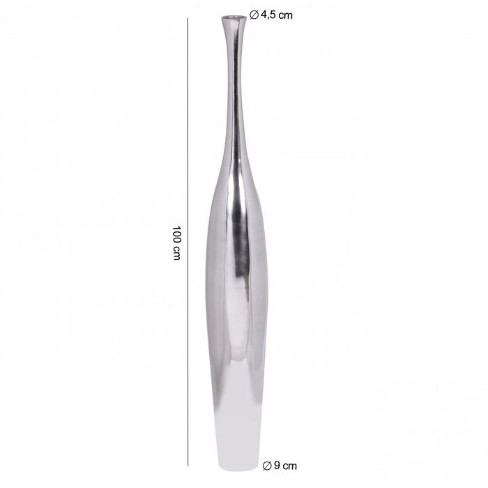 Finebuy Deko-Vase Aluminium Blumenvase Alu-Dekoration Wohndeko Farbe silber – Maßzeichnung