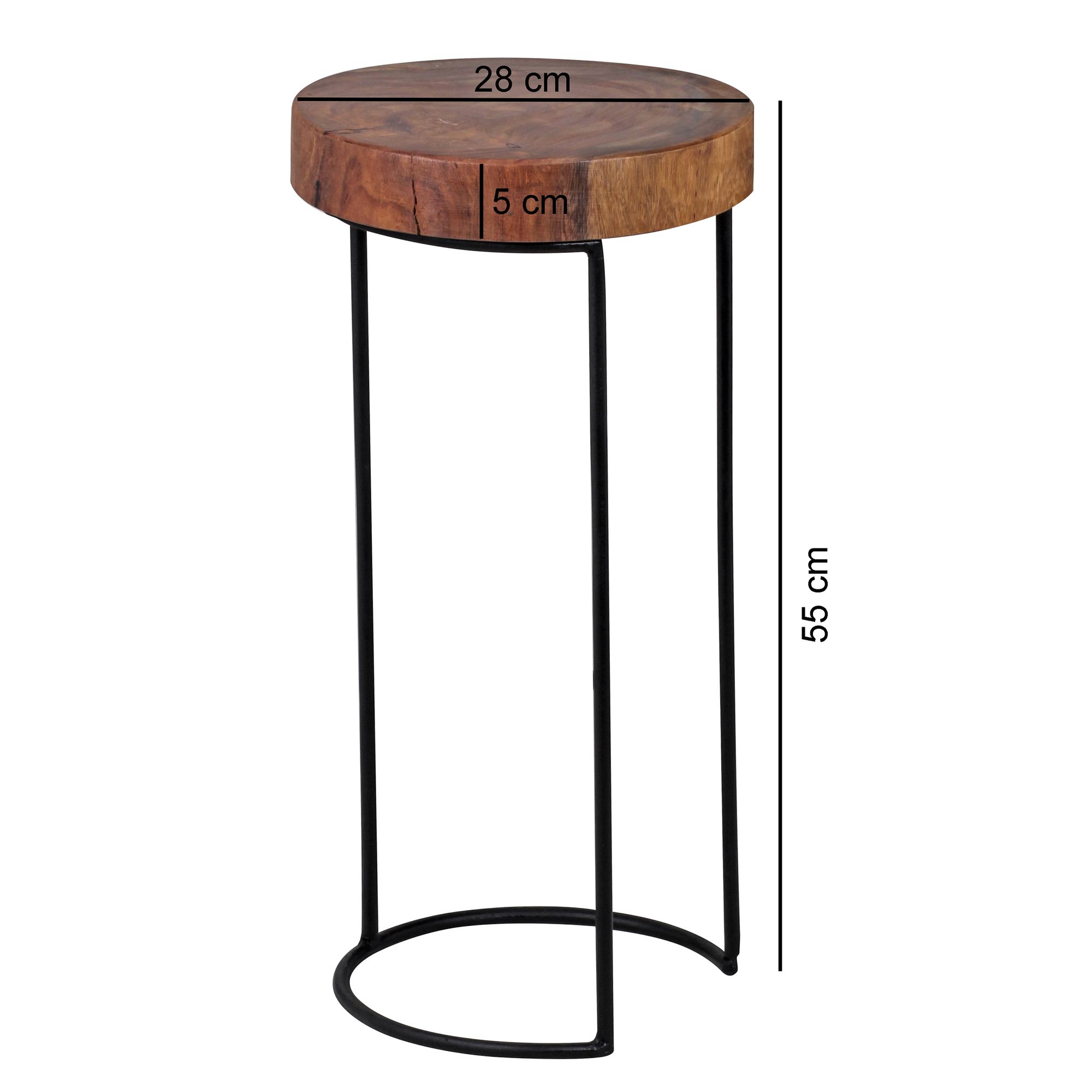 FineBuy Beistelltisch Massiv Wohnzimmertisch Holz Baumstamm Tisch Echt-Holz – Ansicht 2