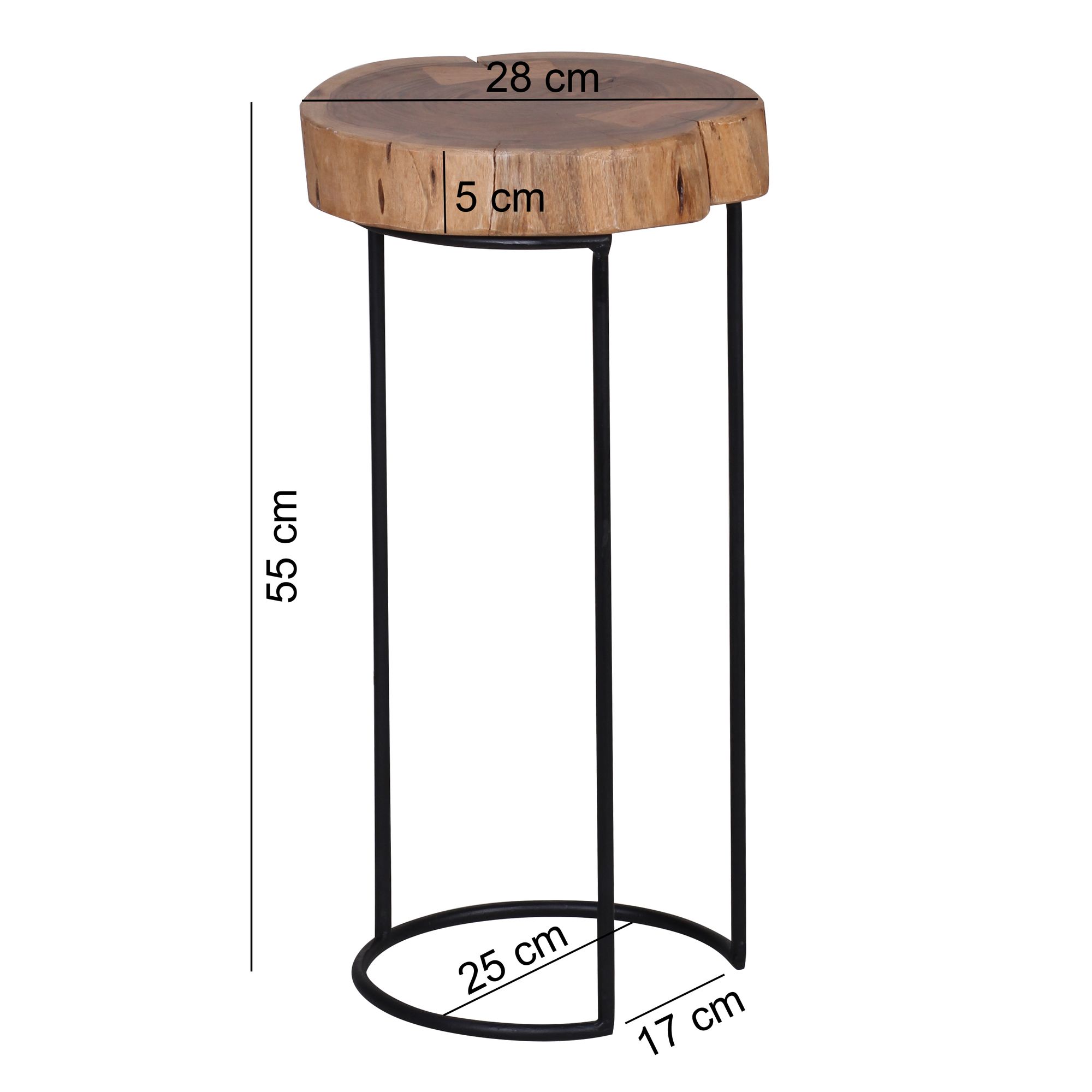 FineBuy Beistelltisch Massiv Wohnzimmertisch Holz Baumstamm Tisch Echt-Holz – Ansicht 2