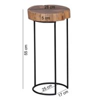 FineBuy Beistelltisch Massiv Wohnzimmertisch Holz Baumstamm Tisch Echt-Holz – Ansicht 2