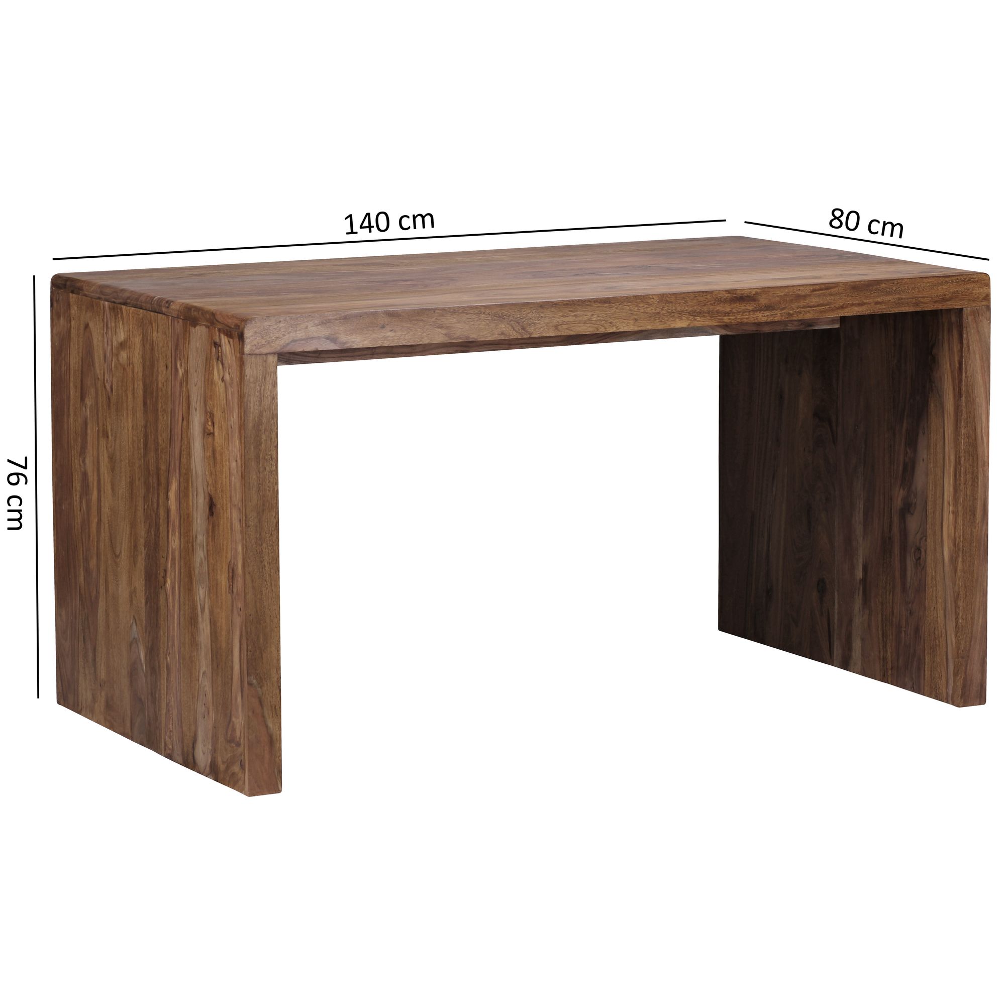 Schreibtisch FineBuy Holz Massiv Sheesham Büro Arbeitszimmer Tisch Holztisch – Ansicht 2