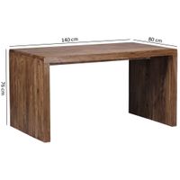 Schreibtisch FineBuy Holz Massiv Sheesham Büro Arbeitszimmer Tisch Holztisch – Ansicht 2