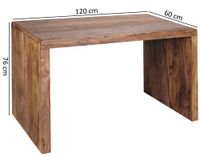 Schreibtisch FineBuy Holz Massiv Sheesham Büro Arbeitszimmer Tisch Holztisch – Ansicht 3