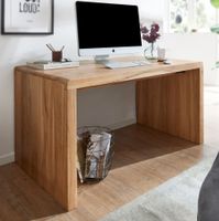 Schreibtisch Massiv Holztisch Akazie Büro Arbeitszimmer Tisch Größe wählbar – Ansicht 1