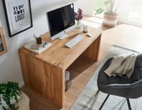 Schreibtisch Massiv Holztisch Akazie Büro Arbeitszimmer Tisch Größe wählbar – Ansicht 4