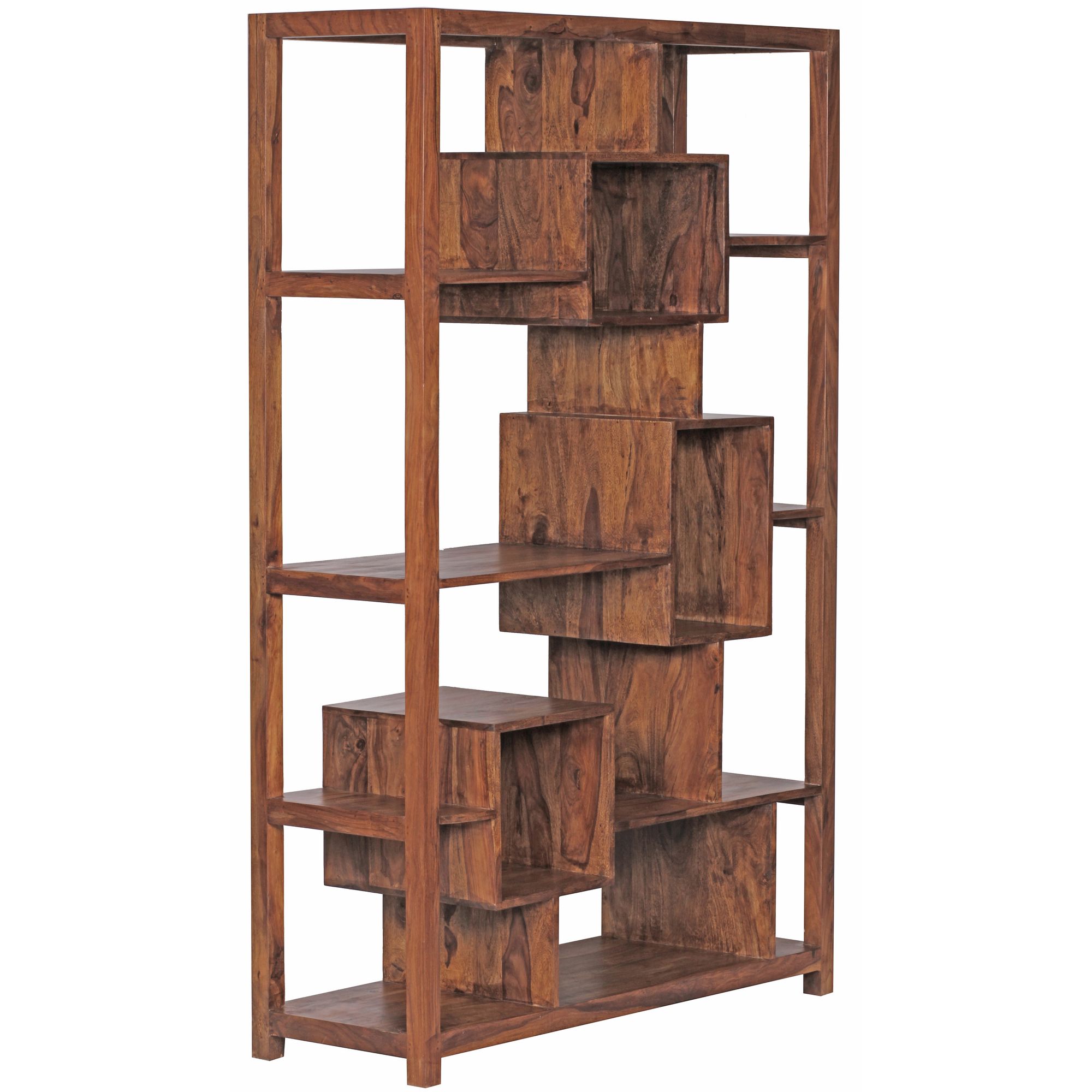 FineBuy Bücherregal Massiv Sheesham 180 cm Massivholz XXL Regal Raumteiler – Ansicht 6