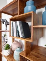 FineBuy Bücherregal Massiv Sheesham 180 cm Massivholz XXL Regal Raumteiler – Ansicht 5