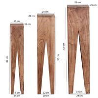 Satztisch FineBuy Massivholz Blumentisch 3er Set Säulentisch Dekosäule Eckig – Ansicht 2