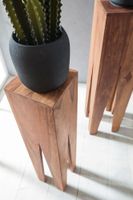 Satztisch FineBuy Massivholz Blumentisch 3er Set Säulentisch Dekosäule Eckig – Ansicht 5