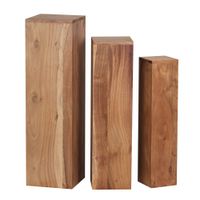 Satztisch FineBuy Massivholz Blumentisch 3er Set Säulentisch Dekosäule Eckig – Ansicht 5