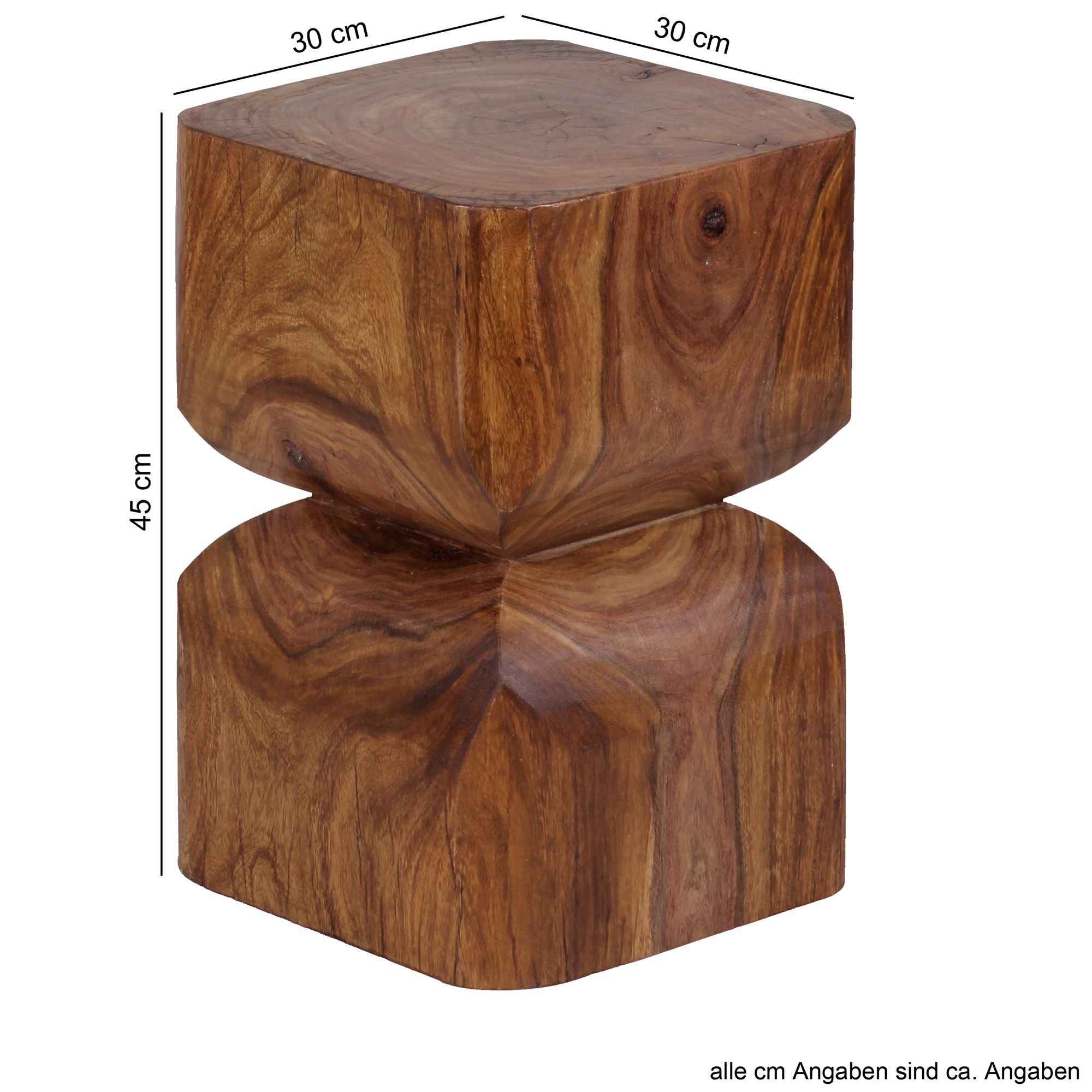 FineBuy Beistelltisch Braun Holztisch Rustikaler Deko-Tisch Anstelltisch Klein – Ansicht 3