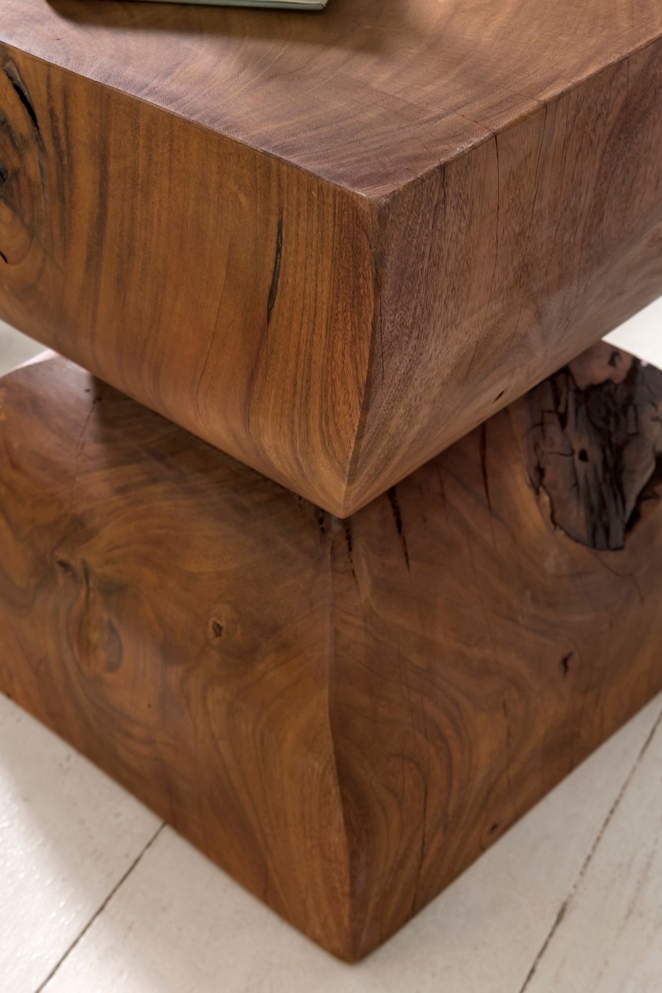 FineBuy Beistelltisch Braun Holztisch Rustikaler Deko-Tisch Anstelltisch Klein – Ansicht 6