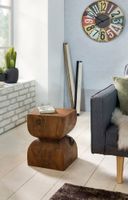 FineBuy Beistelltisch Braun Holztisch Rustikaler Deko-Tisch Anstelltisch Klein – Ansicht 2