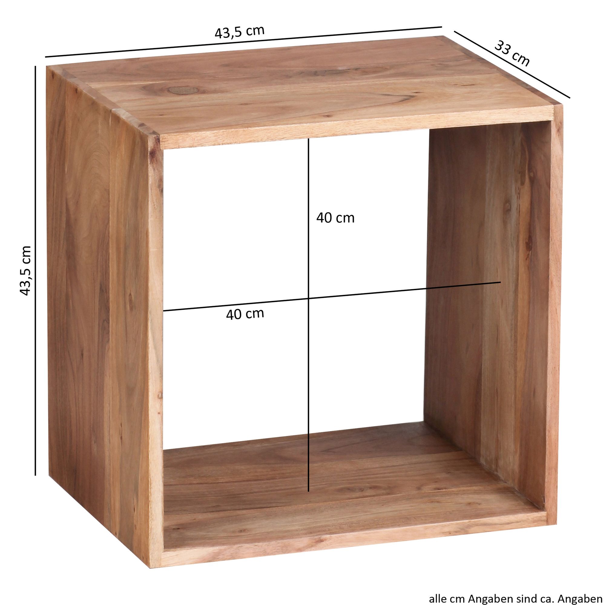 Cube Massivholz Regal Beistelltisch Tisch Holzcube Würfelregal Couchtisch – Ansicht 3