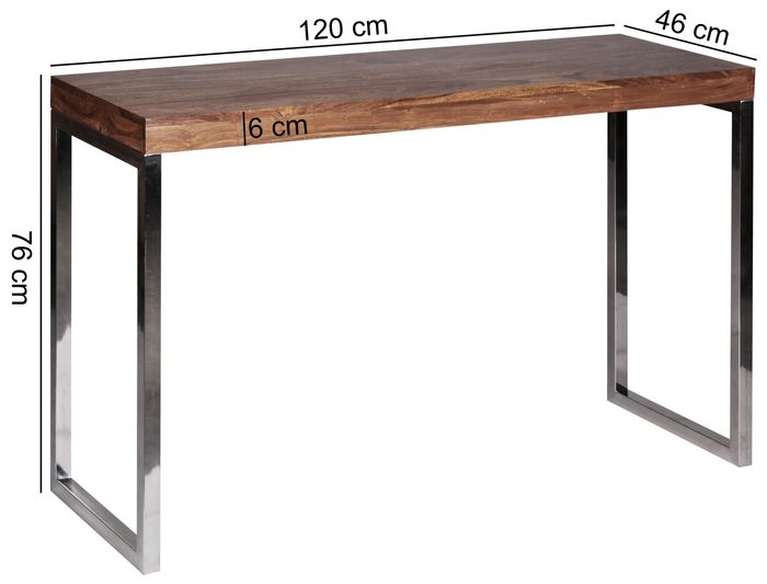 Konsolentisch Holz Massiv 120 x 45 Wandtisch Konsole Computertisch Schreibtisch – Maßzeichnung