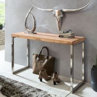 Konsolentisch Holz Massiv 120 x 45 Wandtisch Konsole Computertisch Schreibtisch – Ansicht 1