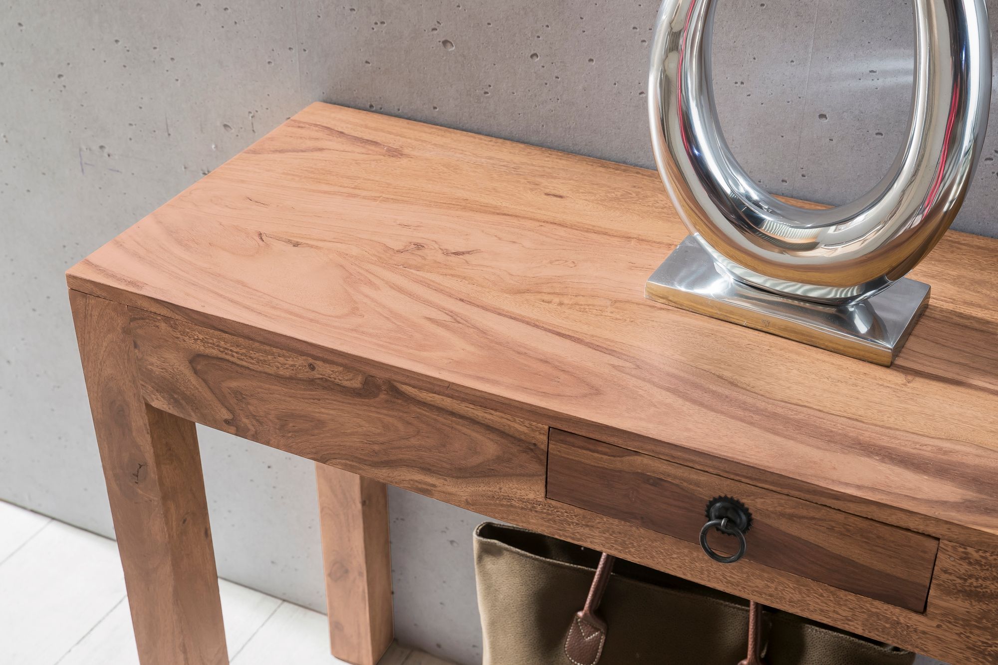 Konsolentisch Holz Massiv Wandtisch Konsole Anrichte 1 Schublade Schreibtisch – Ansicht 4