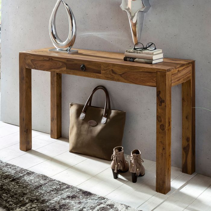 Konsolentisch Holz Massiv Wandtisch Konsole Anrichte 1 Schublade Schreibtisch