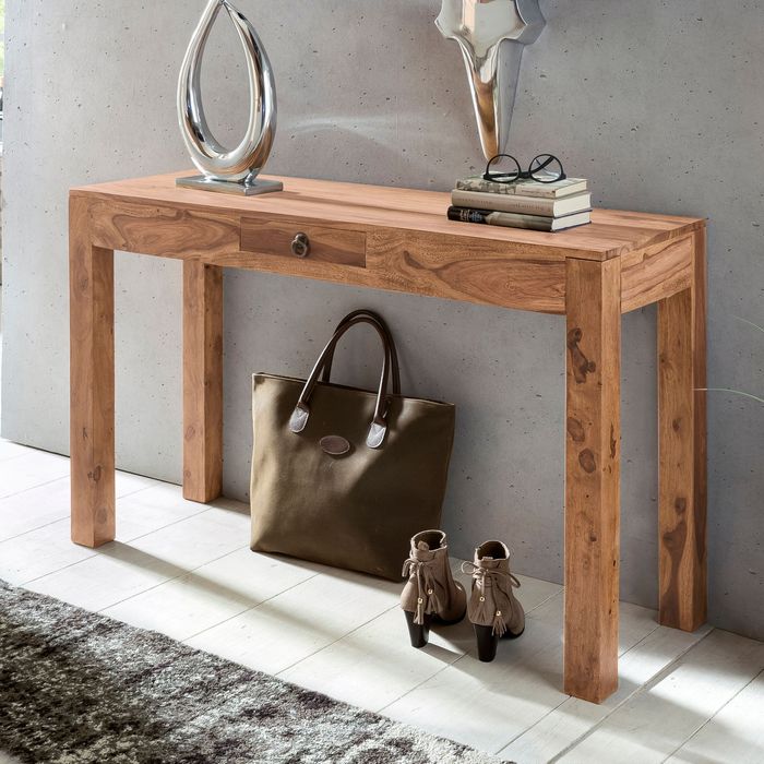 Konsolentisch Holz Massiv Wandtisch Konsole Anrichte 1 Schublade Schreibtisch