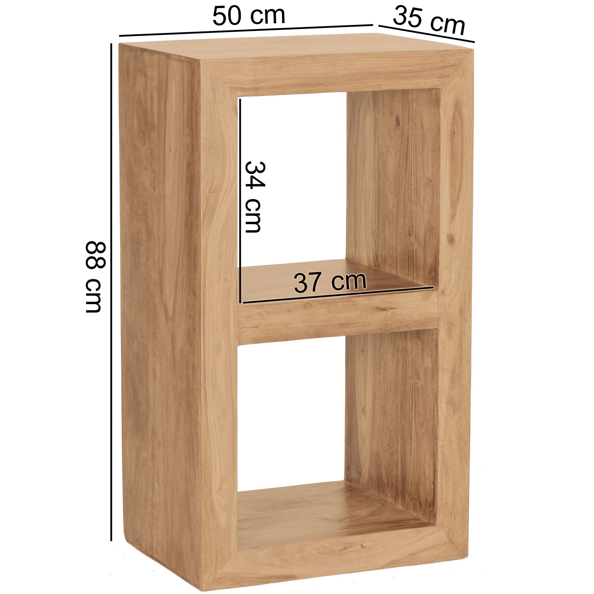 FineBuy Standregal Massivholz 88cm Holzregal Naturprodukt Beistelltisch Landhaus – Ansicht 2