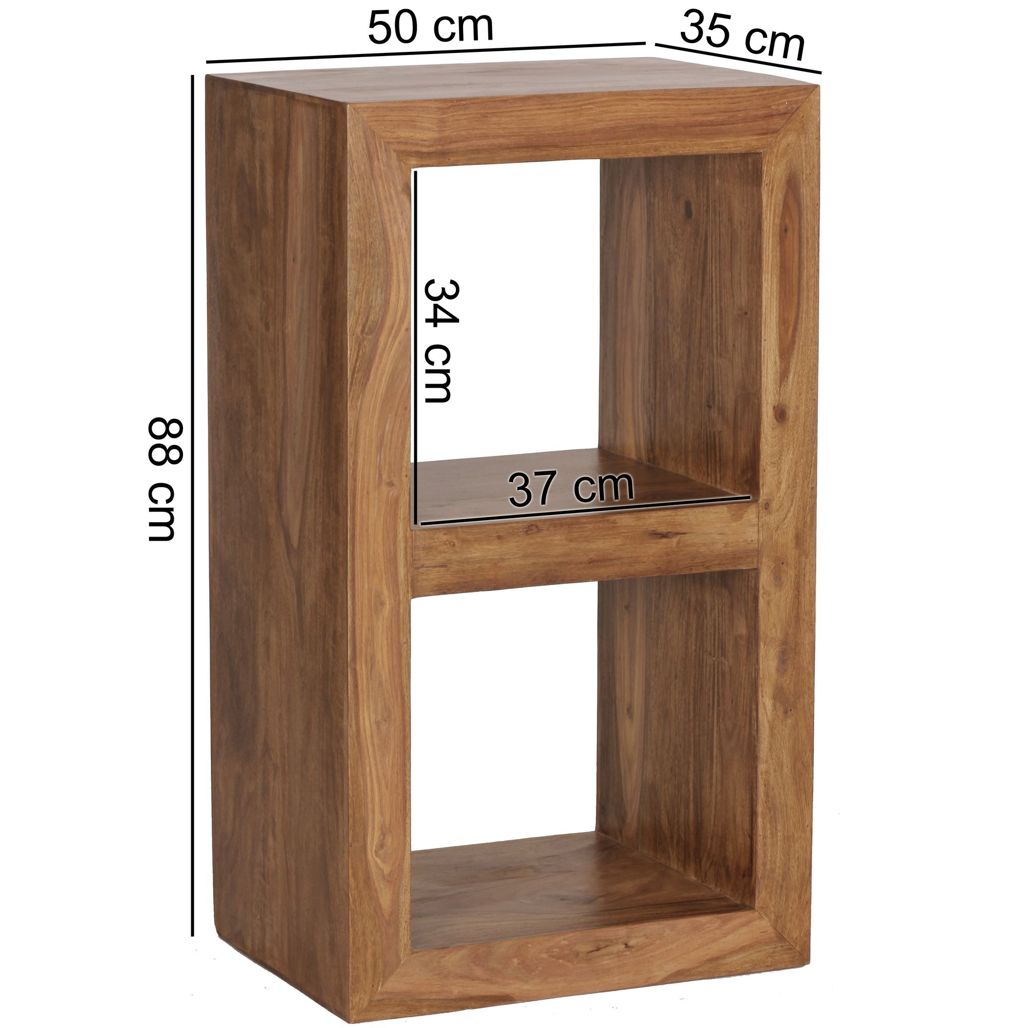FineBuy Standregal Massivholz 88cm Holzregal Naturprodukt Beistelltisch Landhaus – Ansicht 2