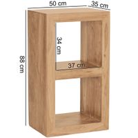 FineBuy Standregal Massivholz 88cm Holzregal Naturprodukt Beistelltisch Landhaus – Ansicht 2