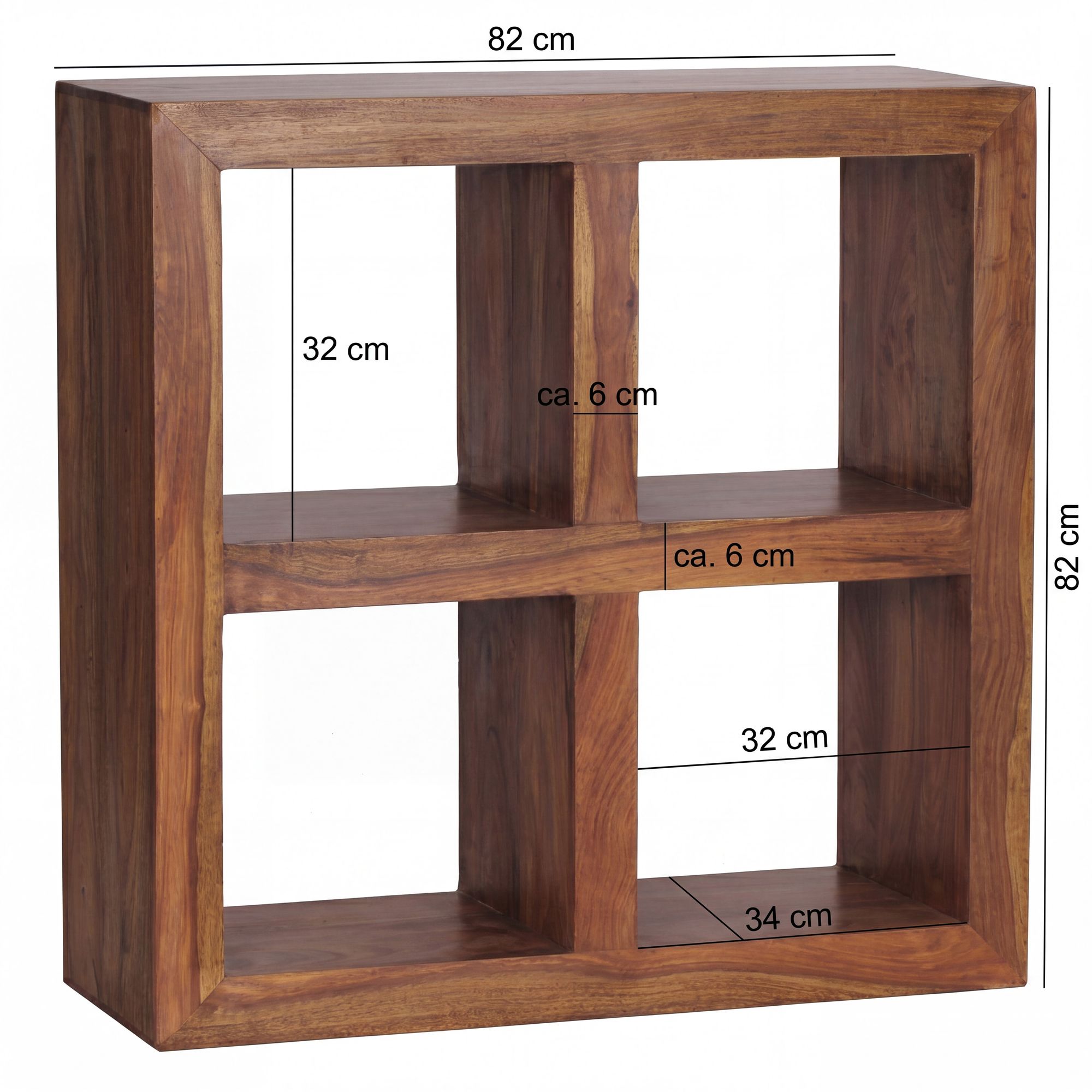FineBuy Standregal Massivholz 82cm Holzregal Naturprodukt Beistelltisch Landhaus – Ansicht 3